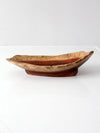 vintage handmade sculptural wood bowl
