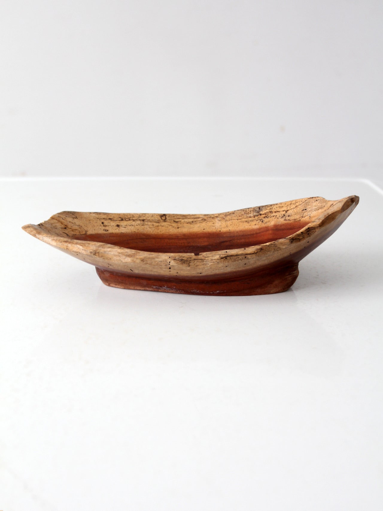 vintage handmade sculptural wood bowl