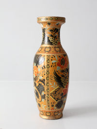 vintage Satsuma style gilt phoenix vase