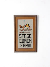 vintage framed cross stitich