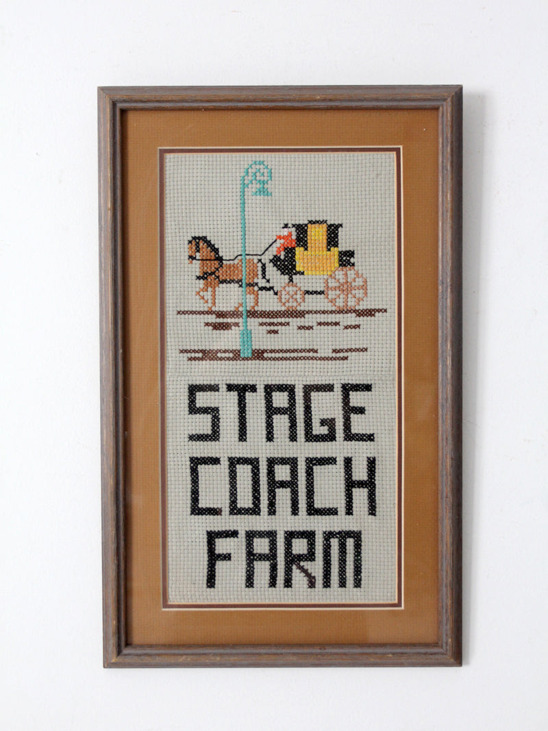 vintage framed cross stitich