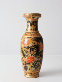 vintage Satsuma style gilt phoenix vase