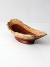 vintage handmade sculptural wood bowl