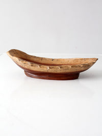 vintage handmade sculptural wood bowl
