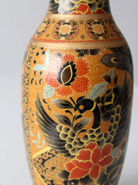 vintage Satsuma style gilt phoenix vase