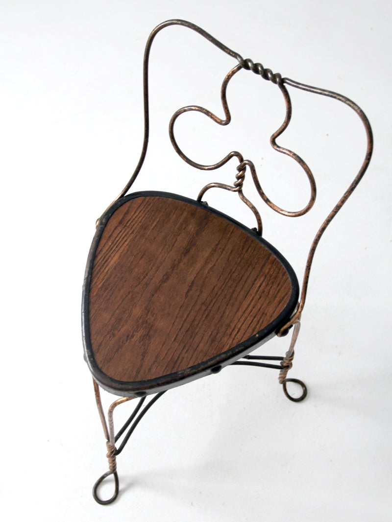 antique wrought iron art nouveau chair