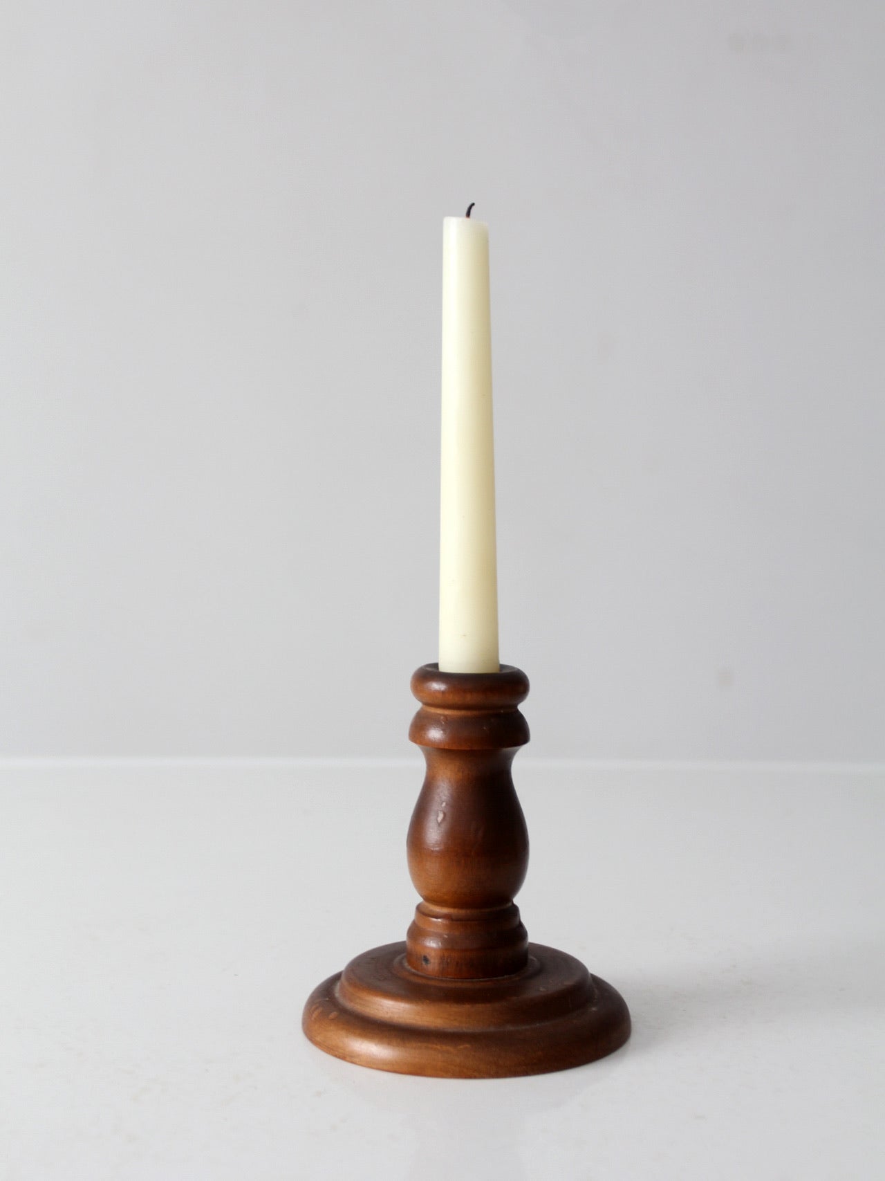 vintage wooden candlestick holder