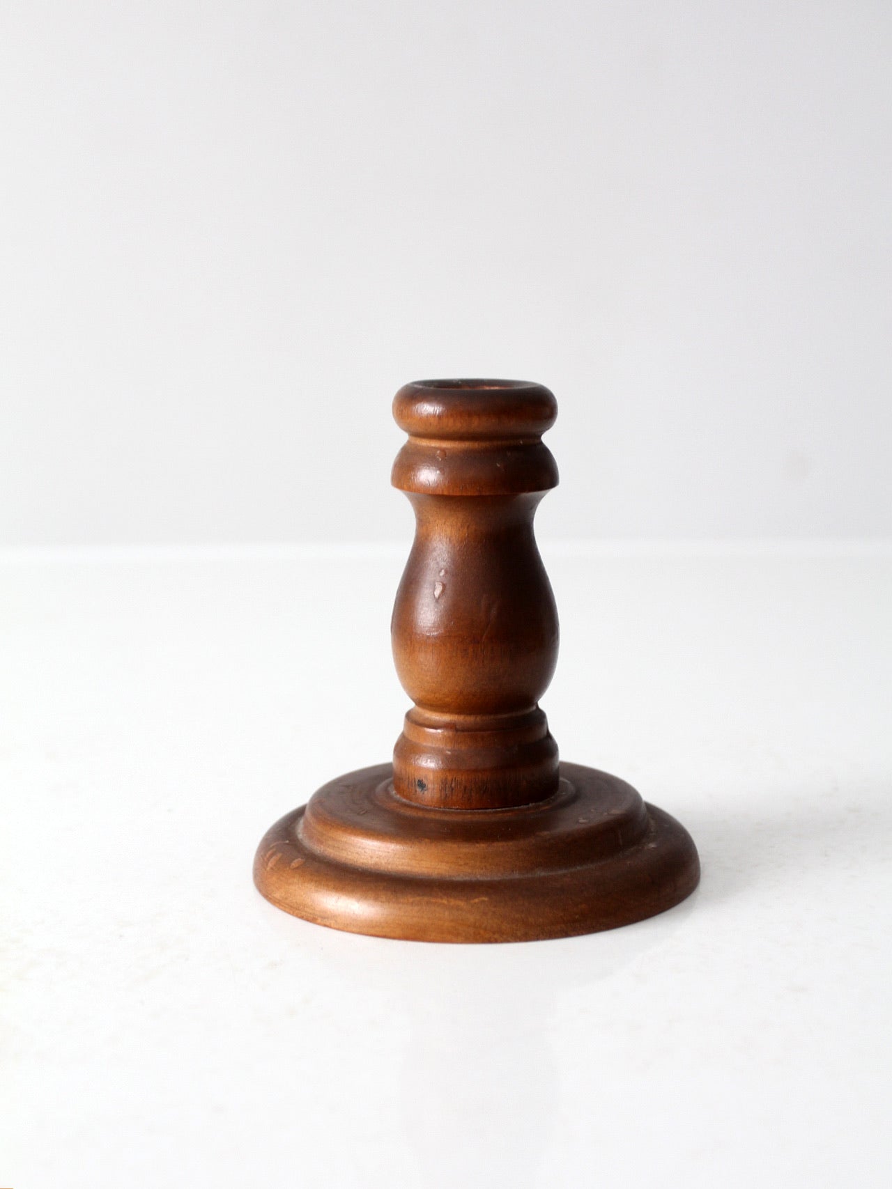 vintage wooden candlestick holder