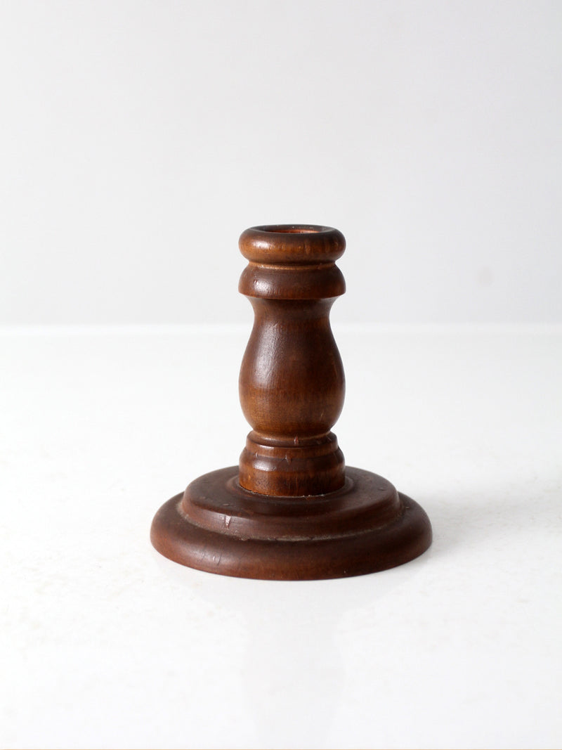 vintage wooden candlestick holder