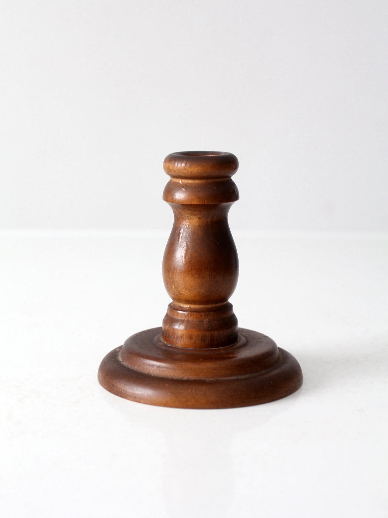 vintage wooden candlestick holder