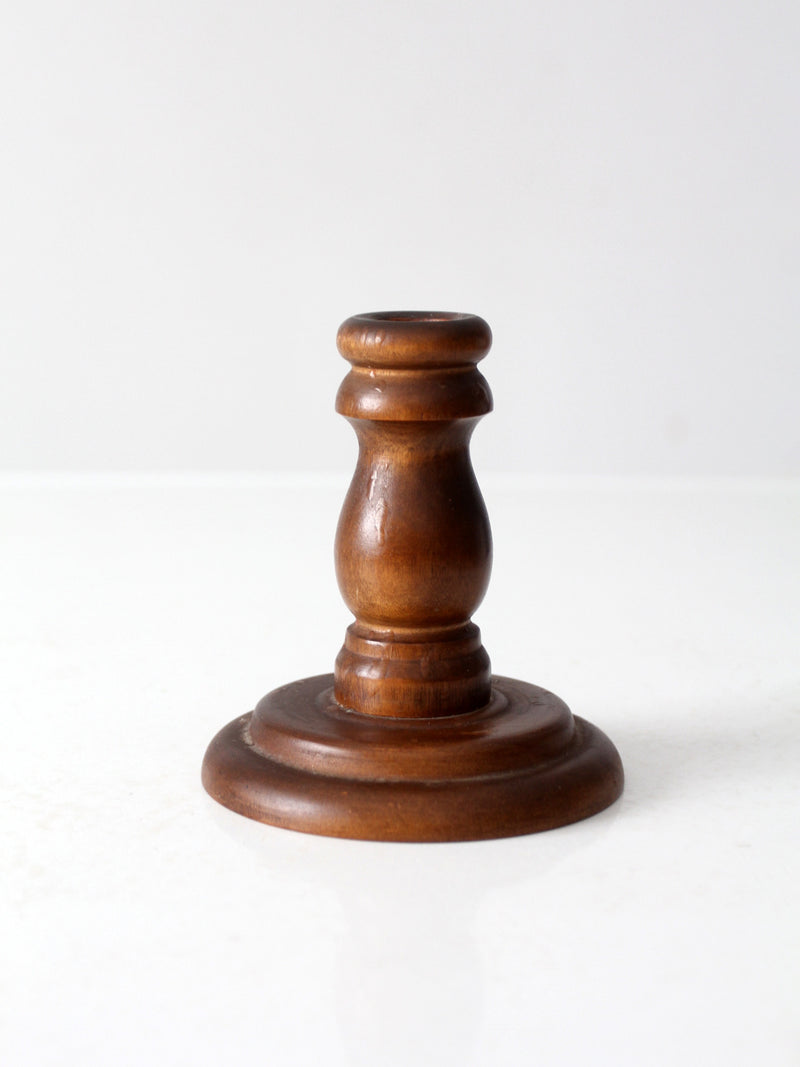 vintage wooden candlestick holder