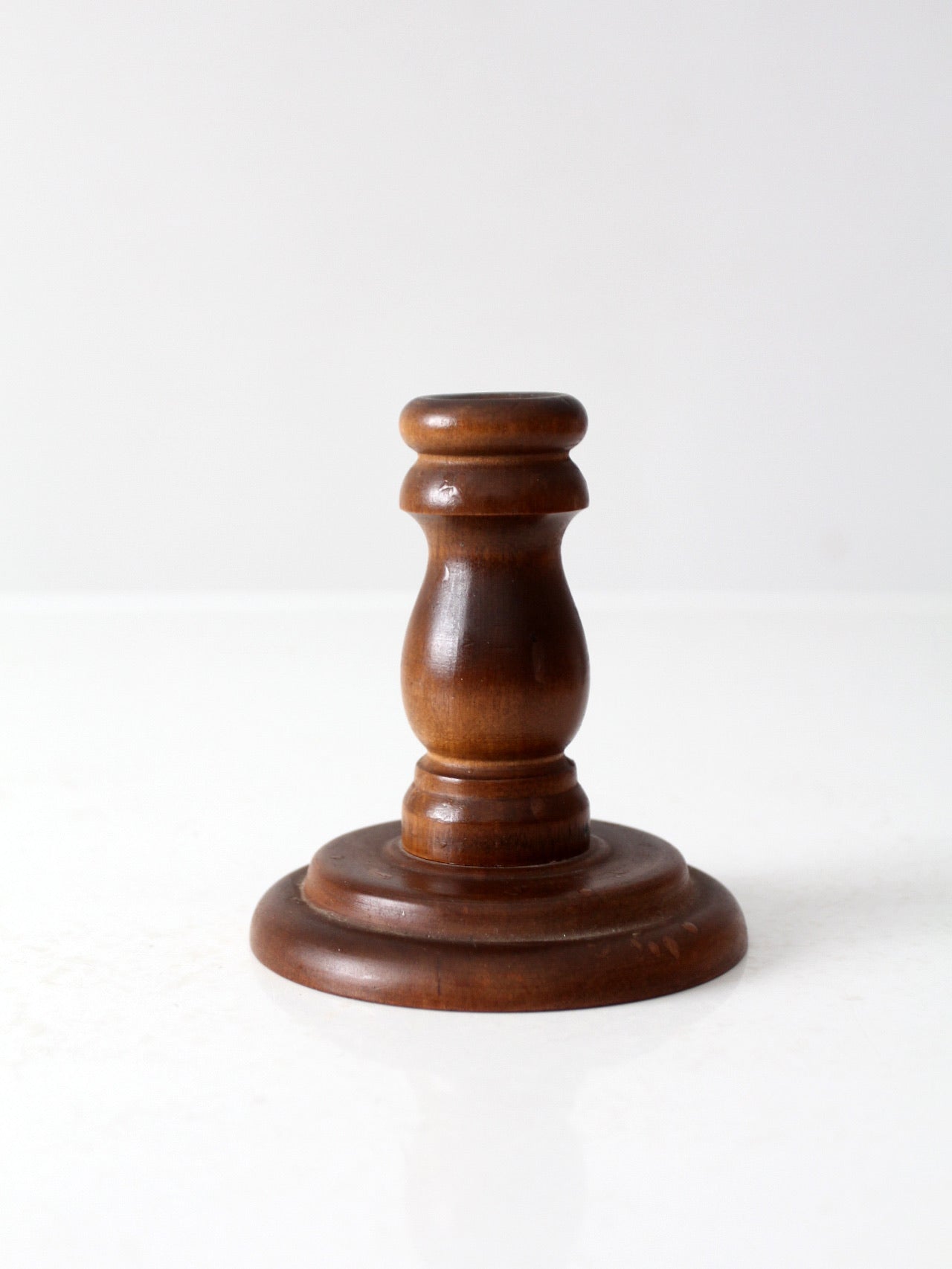 vintage wooden candlestick holder