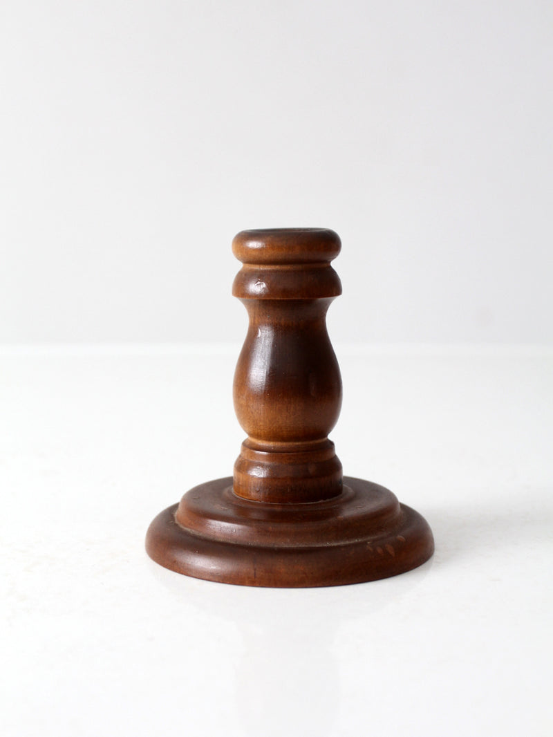 vintage wooden candlestick holder
