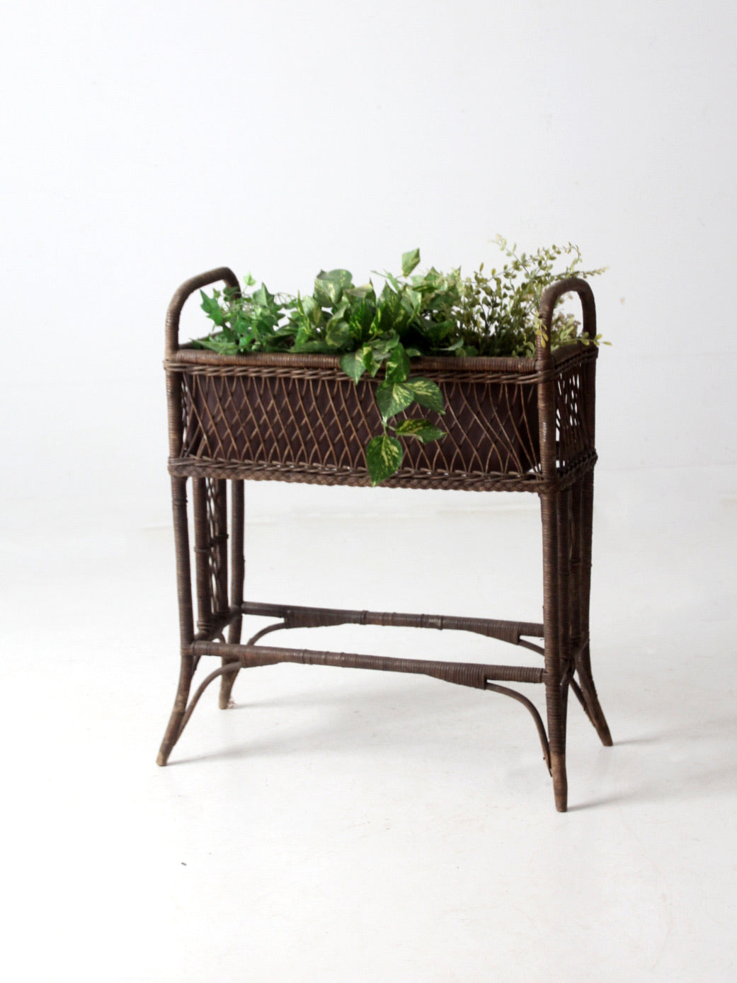 woven plant basket stand antique wicker woven planter stand – 86 Vintage