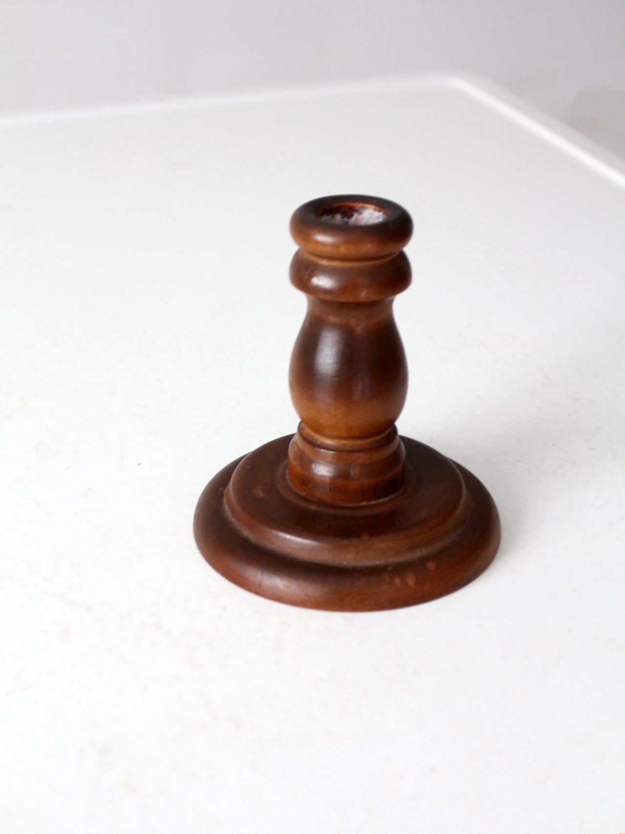 vintage wooden candlestick holder