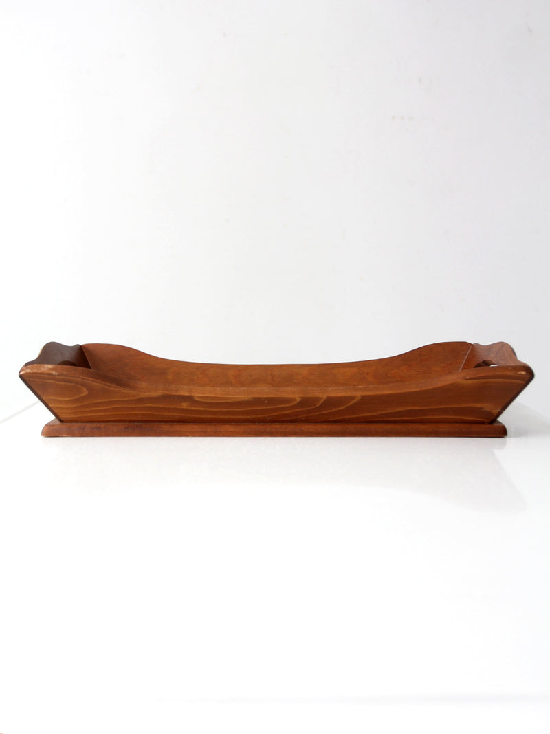 vintage carved wood farmhouse tray