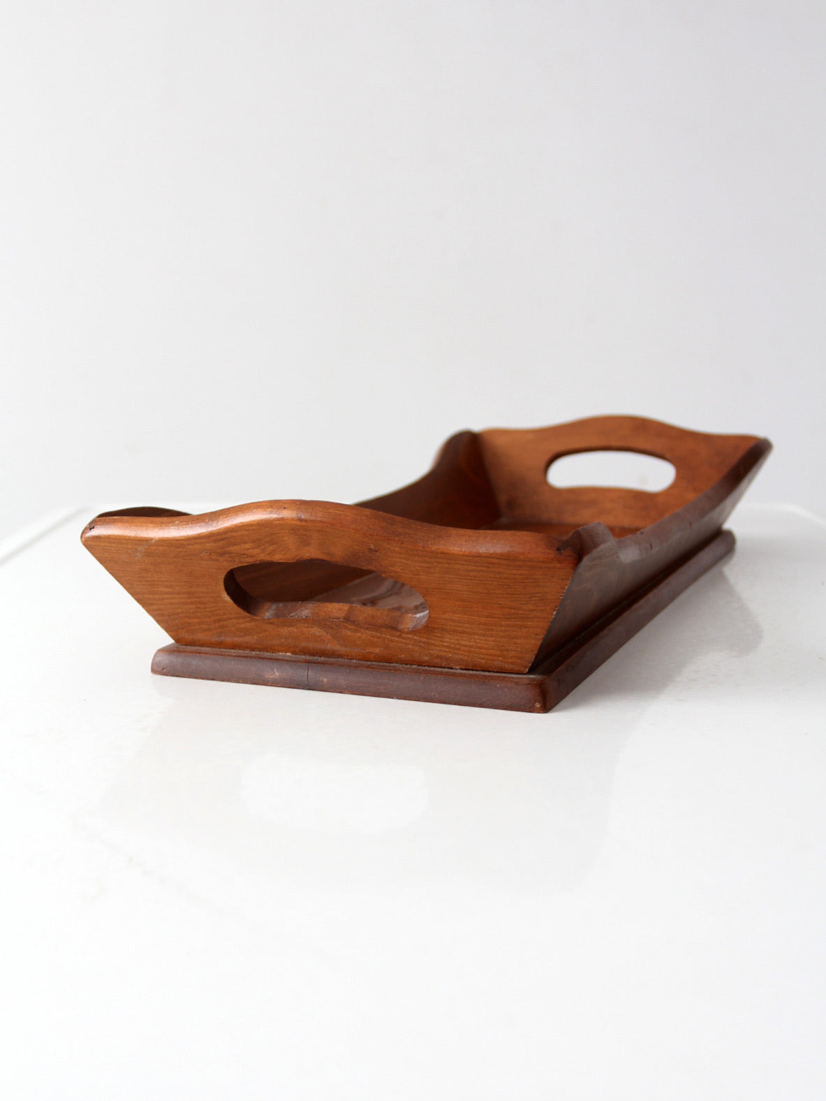 vintage carved wood farmhouse tray