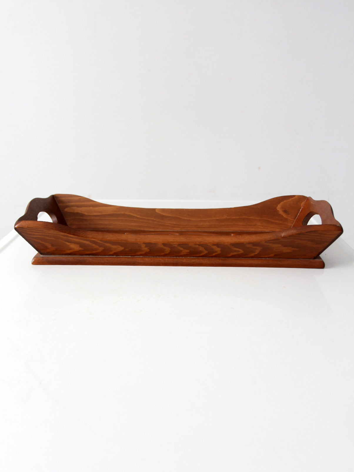vintage carved wood farmhouse tray