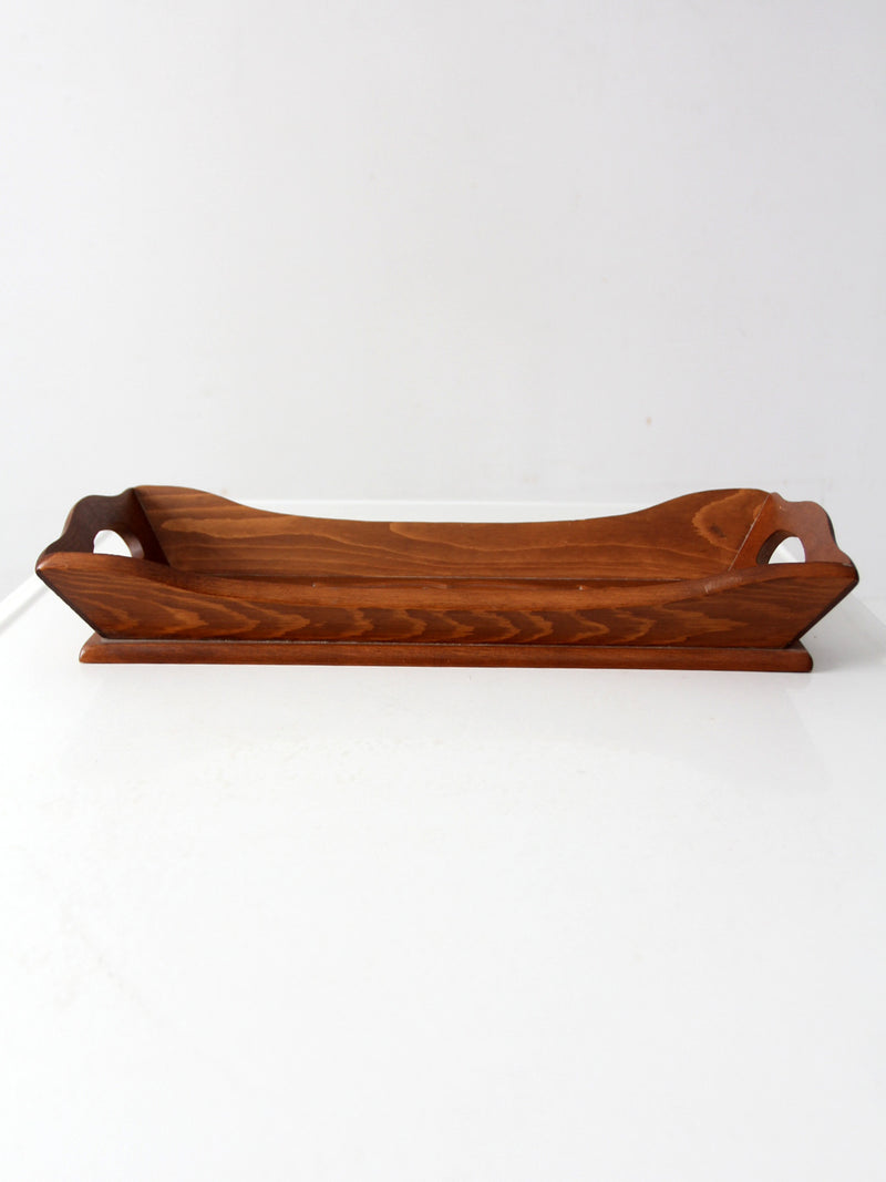 vintage carved wood farmhouse tray