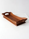vintage carved wood farmhouse tray