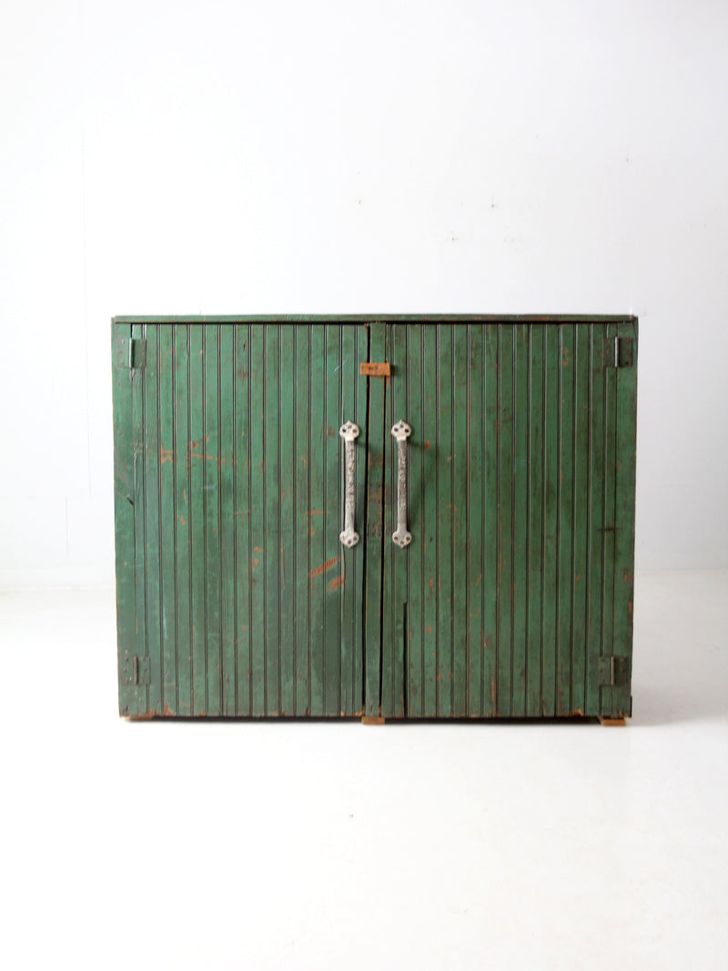 antique painted wood cabinet