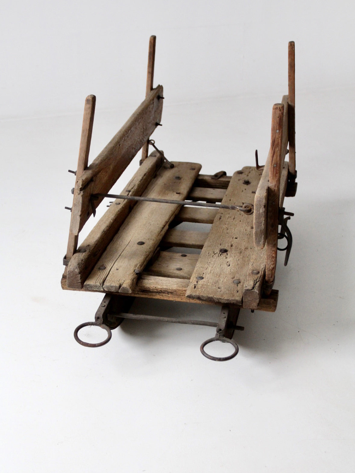 antique primitive wooden sled