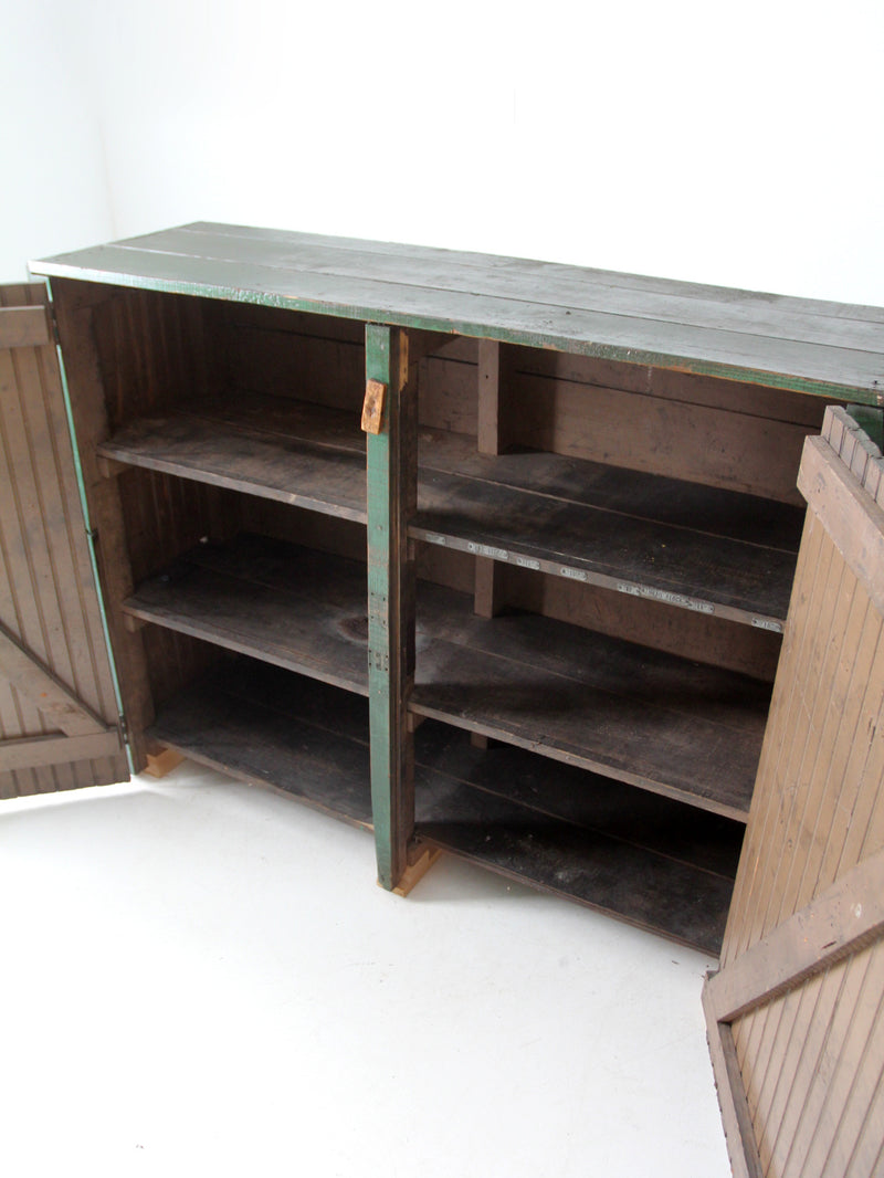 antique painted wood cabinet