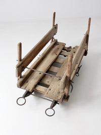 antique primitive wooden sled