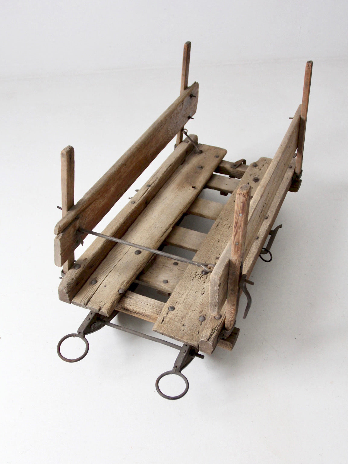 antique primitive wooden sled