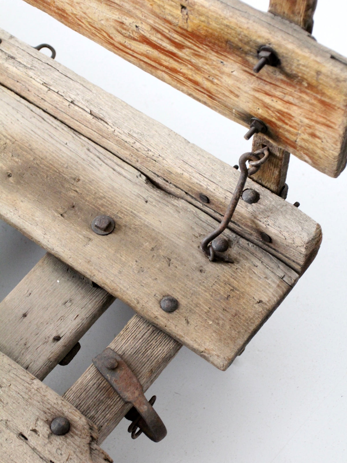 antique primitive wooden sled