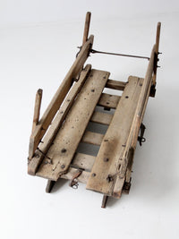 antique primitive wooden sled