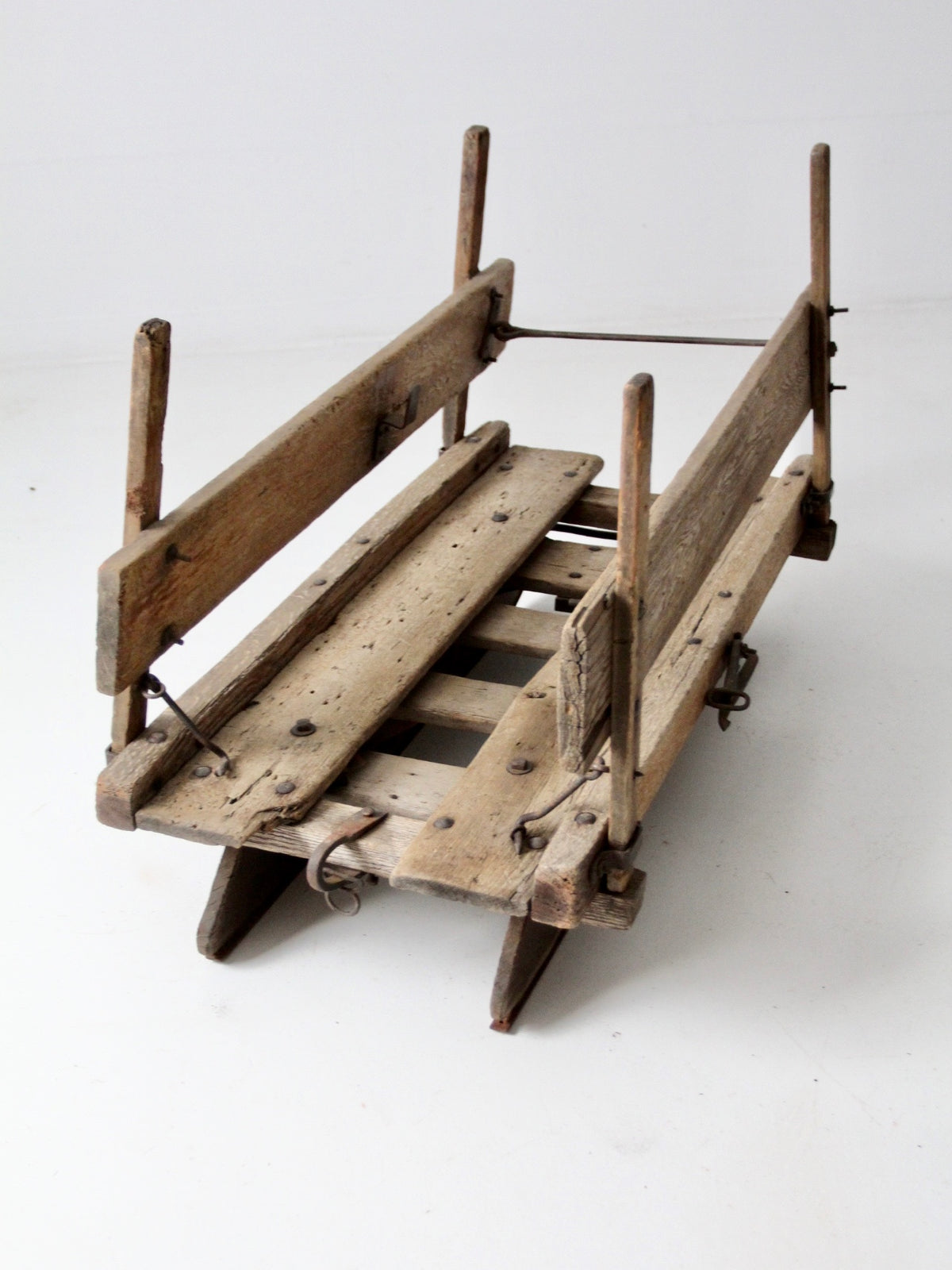 antique primitive wooden sled