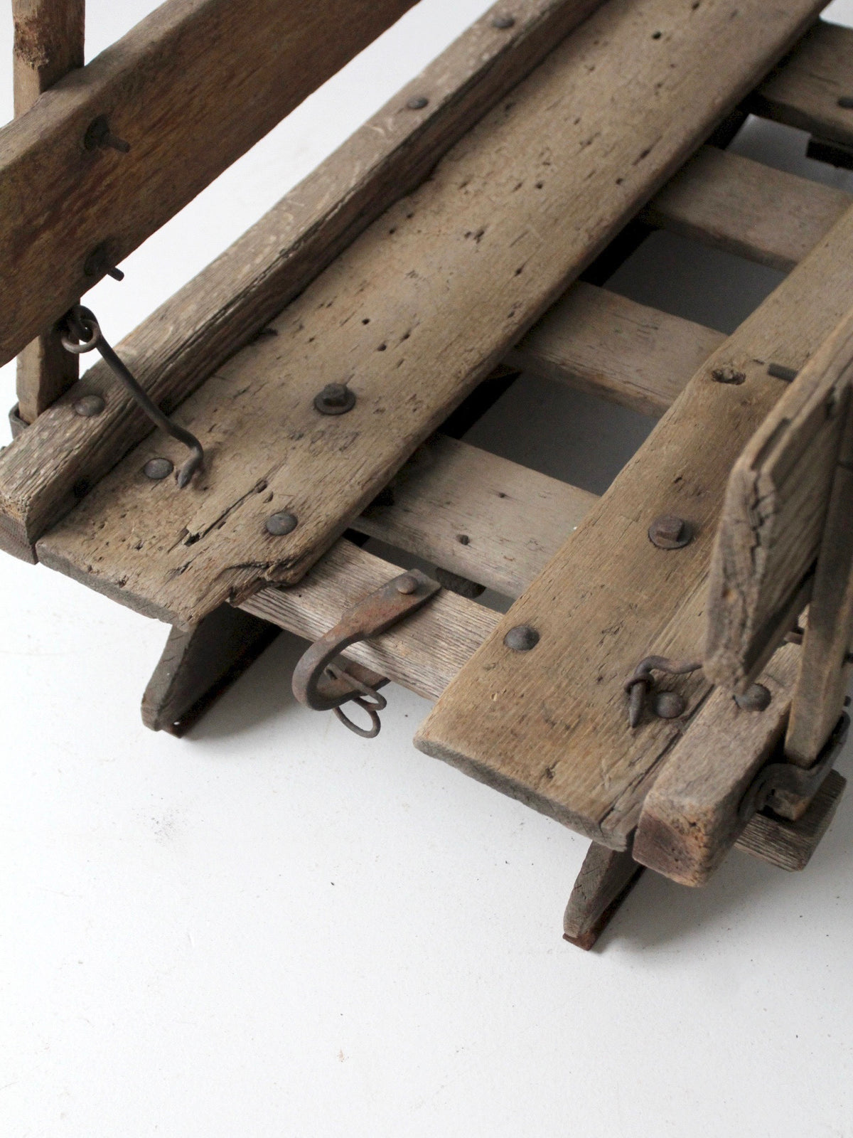 antique primitive wooden sled