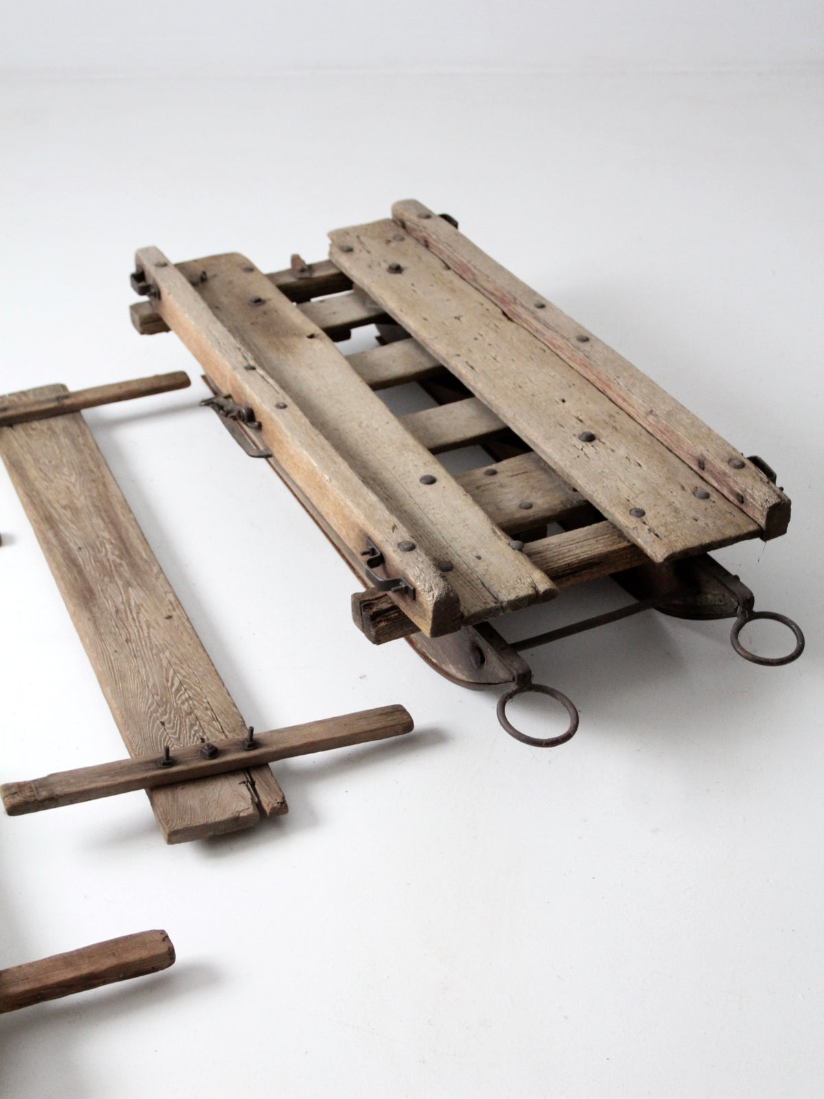 antique primitive wooden sled