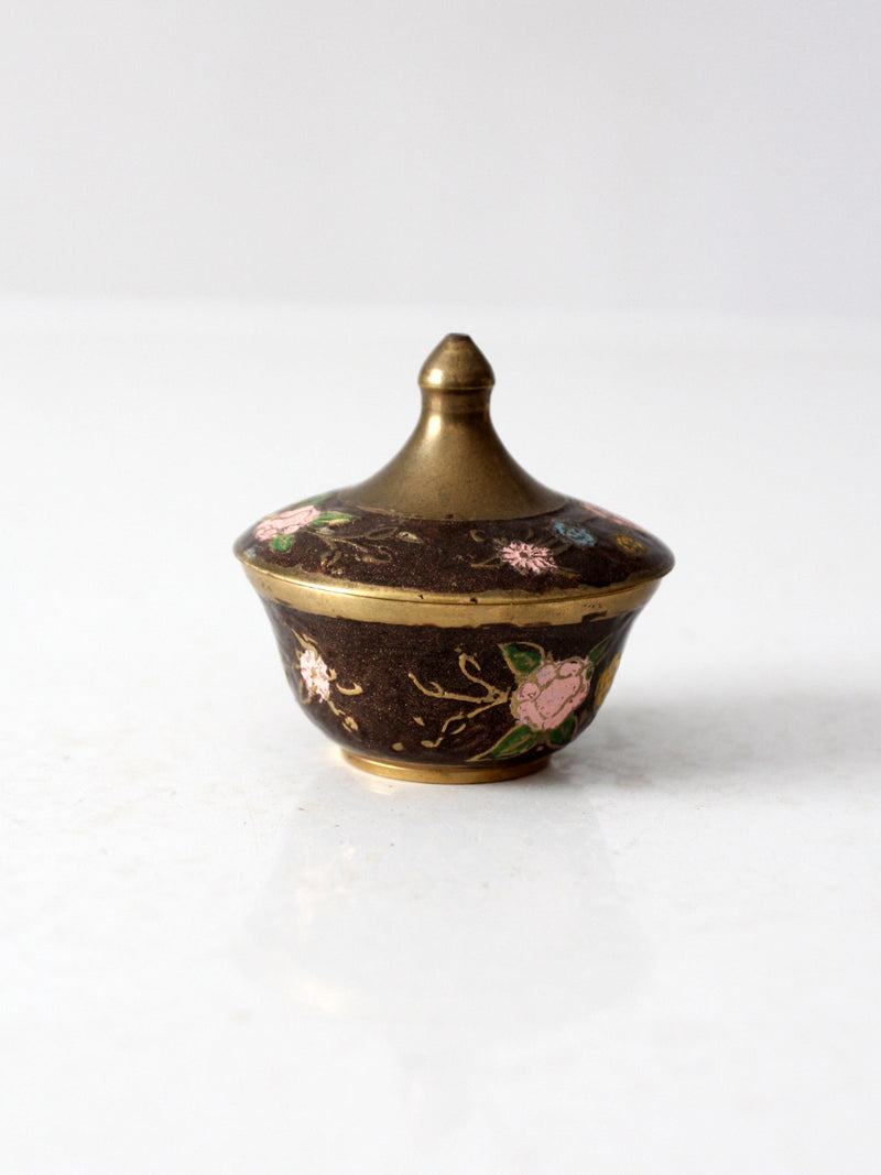 vintage cloisonné small covered dish