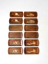 mid century Hasko wooden trays set of 12