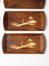 mid century Hasko wooden trays set of 12