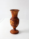 mid-century Haitan hand-carved wood vase