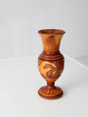 mid-century Haitan hand-carved wood vase