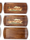 mid century Hasko wooden trays set of 12