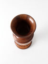 mid-century Haitan hand-carved wood vase