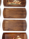 mid century Hasko wooden trays set of 12