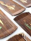 mid century Hasko wooden trays set of 12