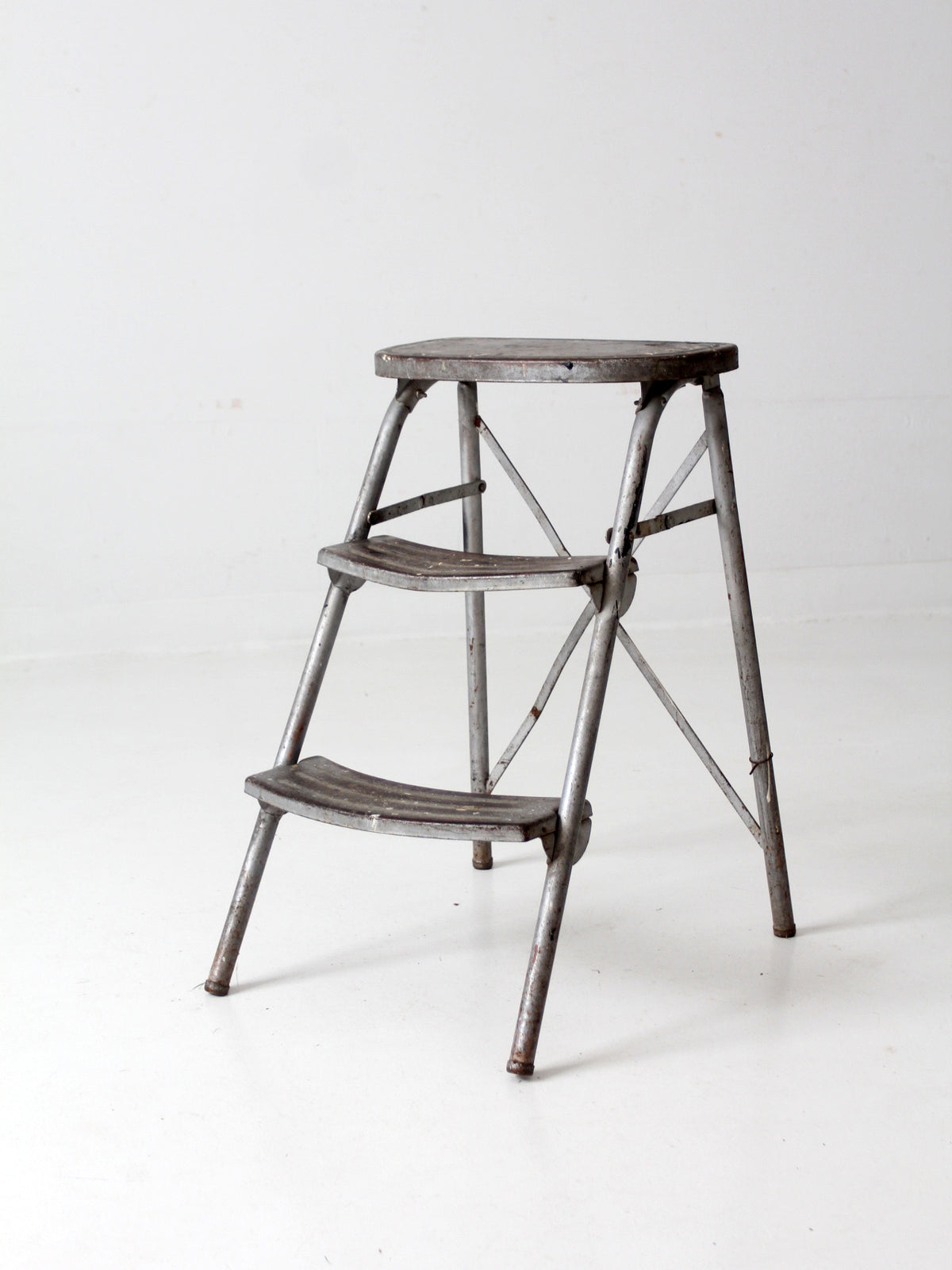 vintage metal folding step ladder