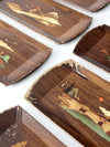 mid century Hasko wooden trays set of 12