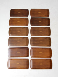 mid century Hasko wooden trays set of 12
