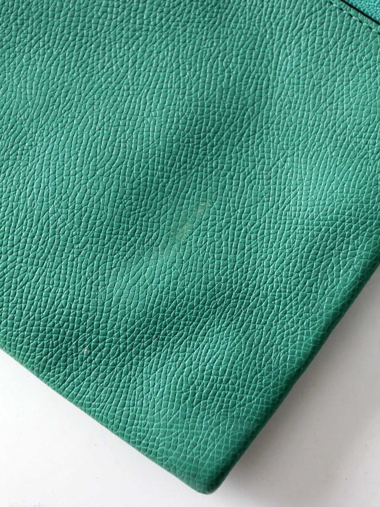 Coach green leather crossbody pouch with chain strap
