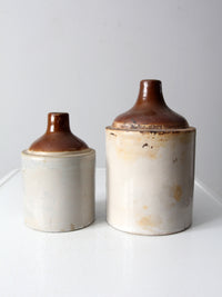 antique stoneware jugs pair