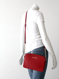 Michael Kors red Saffiano leather crossbody bag