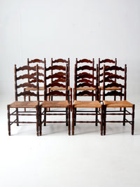 set of 8 Tell City Chair rush seat dining chairs